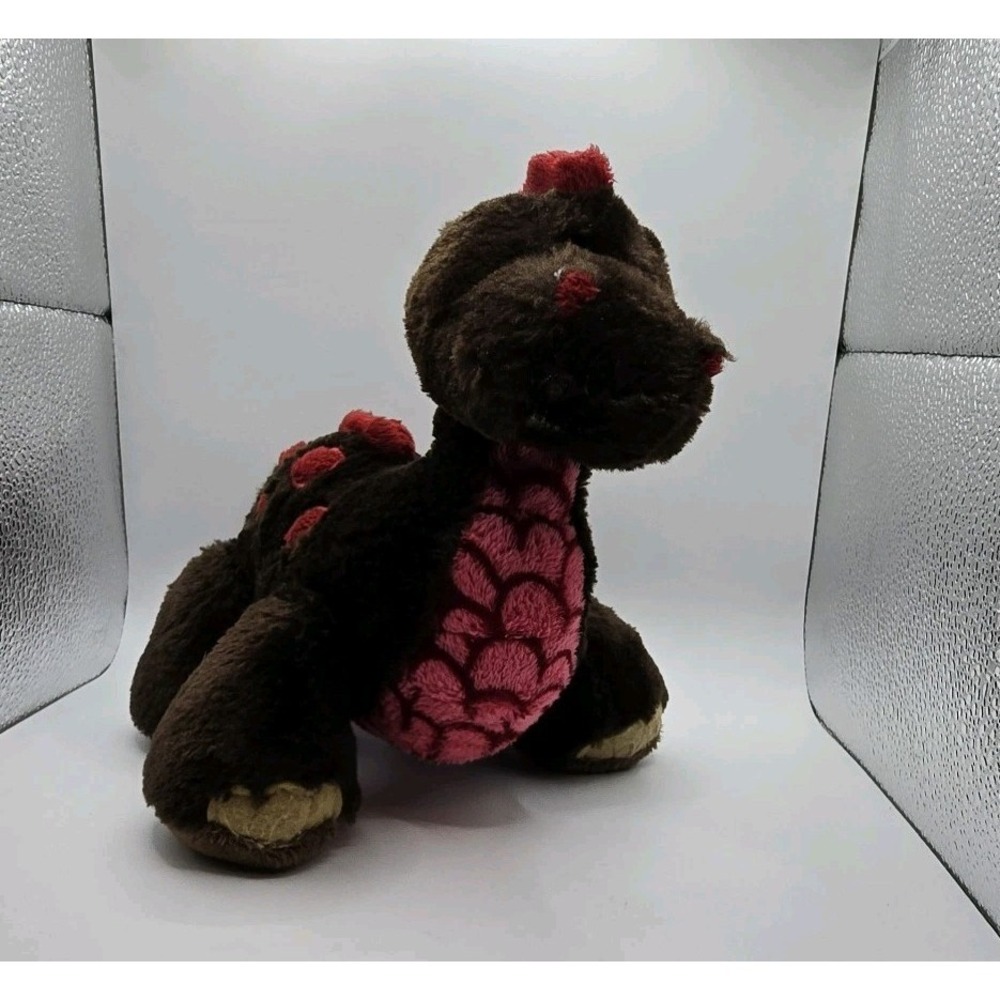 Webkinz COCOA DINOSAUR GANZ Plush Stuffed Animal Brown Pink 8" HM338 - NO CODE